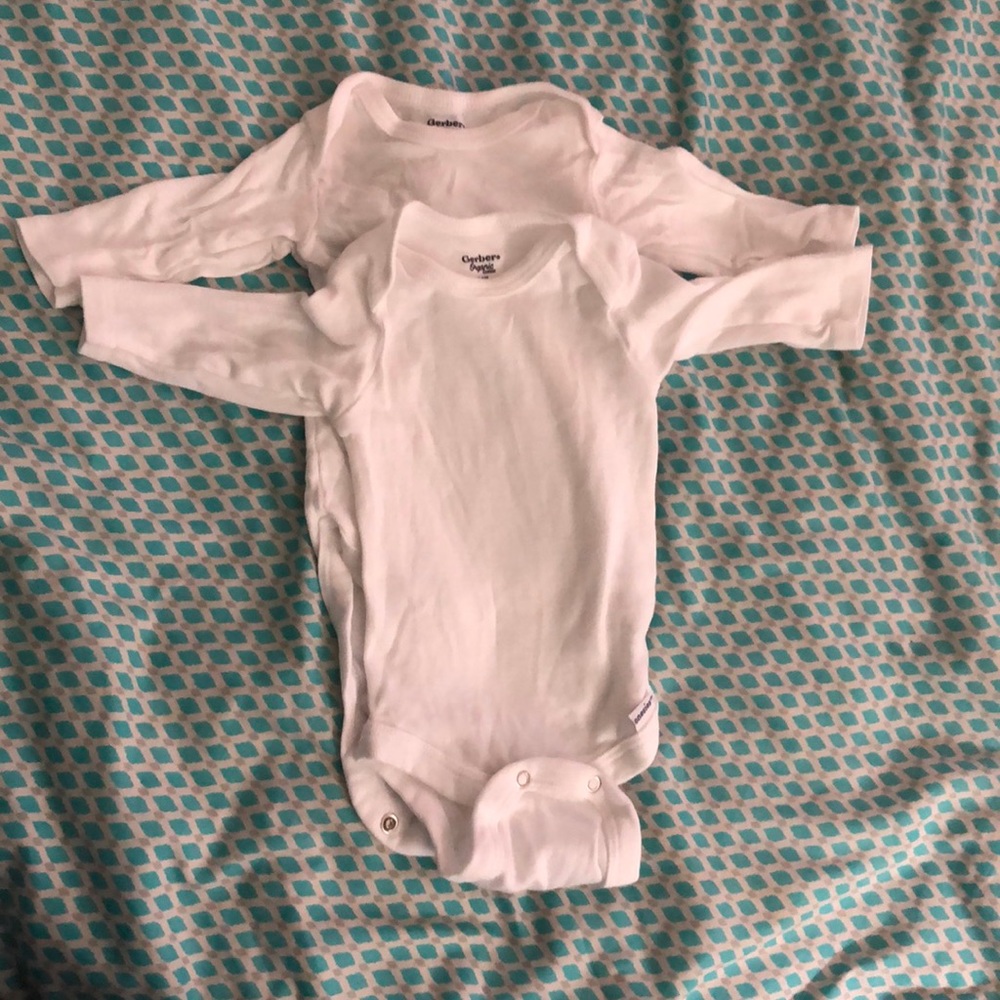 White long sleeve onesies